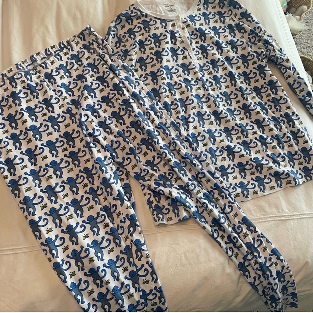 NWOT Roller Rabbit Blue Monkey Pajamas